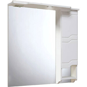 Зеркальный шкаф Runo Стиль 75х80 правый, белый (00000001128) дверь пвх стиль 84x205 см серый ясень