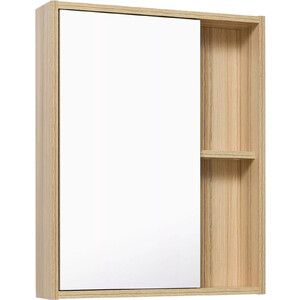 Зеркальный шкаф Runo Эко 52х65 лиственница (УТ000001833) зеркальный шкаф 58x80 см бежевый глянец белый глянец l bellezza пегас 4610409002077