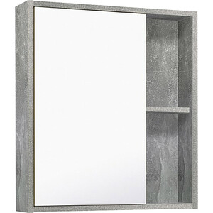 Зеркальный шкаф Runo Эко 60х65 серый бетон (00-00001186) зеркальный шкаф aquanet алвита 80 серый антрацит 240109