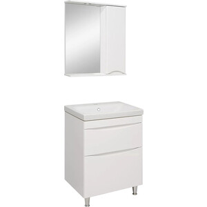 Мебель для ванной Runo Афина 60х46 напольная, белая умывальник point афина 50 прямоугольный белый pn43041