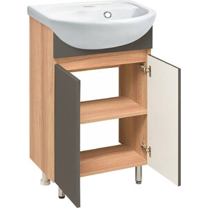 Мебель для ванной Runo Лада 40х33 дуб серый/графит