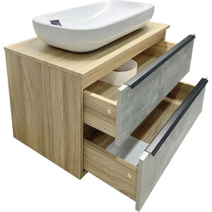 Мебель для ванной Runo Мальта 85х46 раковина Infinity, серый дуб