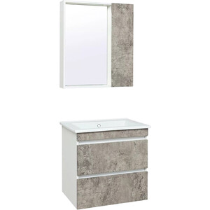 Мебель для ванной Runo Манхэттен 66х47 серый бетон зеркальный шкаф runo мальта 85х75 дуб серый 00 00001104