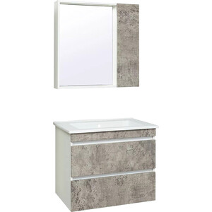 Мебель для ванной Runo Манхэттен 77х47 серый бетон зеркальный шкаф mixline корнер 56х68 угловой серый 4630099747911