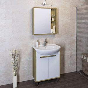 Мебель для ванной Runo Эко 51х42 белый/лиственница
