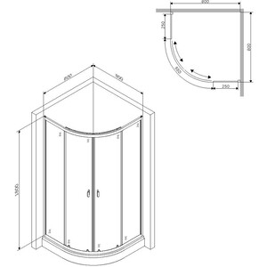 Душевой уголок Am.Pm X-Joy Twin Slide 80x80 прозрачный, матовый черный (W88G-205-080BT64)