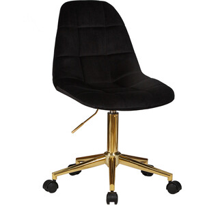 Офисное кресло для персонала Dobrin DIANA LM-9800-Gold черный велюр (MJ9-101) офисное кресло chairman ch566 оранжевый 00 07145963