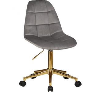 Офисное кресло для персонала Dobrin DIANA LM-9800-Gold серый велюр (MJ9-75) офисное кресло chairman game 22 экопремиум серо оранжевый