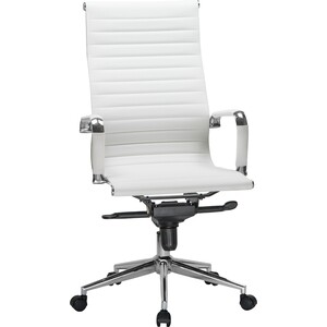 Офисное кресло для руководителей Dobrin CLARK LMR-101F белый офисное кресло norden моцарт 9132 white leather ivory кожа алюминий крестовина золотого а