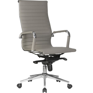 Офисное кресло для руководителей Dobrin CLARK LMR-101F серый офисное кресло norden моцарт 9132 white leather ivory кожа алюминий крестовина золотого а