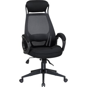 Офисное кресло для руководителей Dobrin STEVEN BLACK LMR-109BL_Black черный пластик, черная ткань офисное кресло для персонала dobrin diana lm 9800 gold велюр mj9 101