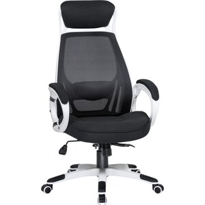 Офисное кресло для руководителей Dobrin STEVEN WHITE LMR-109BL_White белый пластик, черная ткань офисное кресло chairman ch566 оранжевый 00 07145963