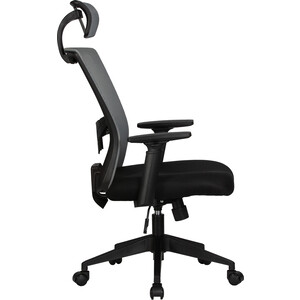 Офисное кресло для персонала Dobrin NIXON LMR-121B черный, серая сетка