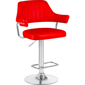 Стул барный Dobrin CHARLY LM-5019 красный стул 500х410х1060 мм на черном муар сиденье квадратное винилискожа модуль пекин м
