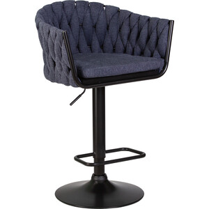 Стул барный Dobrin LEON LM-9690 синяя ткань (LAR-275-29) кресло royalita мягкое подставка обивка ткань markilux темно синяя 570000395