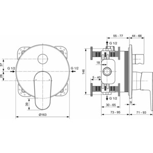 Смеситель для ванны Ideal Standard Cerafine O для механизма A1000NU, черный шелк (A7350XG) Cerafine O для механизма A1000NU, черный шелк (A7350XG) - фото 2