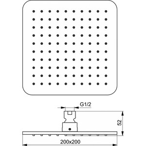Верхний душ Ideal Standard Idealrain Cube M1 20x20 черный шелк (B0024XG)
