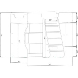 Кровать чердак со шкафом Капризун Капризун 10 (Р446-белый)