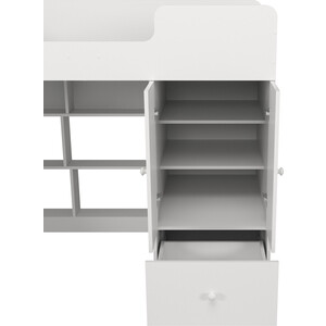 Кровать чердак со шкафом Капризун Капризун 10 (Р446-белый)