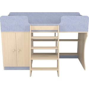 Кровать чердак со шкафом Капризун Капризун 9 (Р441-лен голубой)