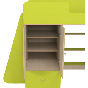 Кровать чердак со шкафом Капризун Капризун 11 (Р445-лайм)