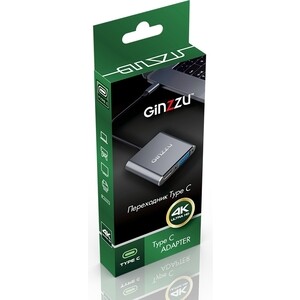 Переходник Ginzzu GC-876HVC, Type C на VGA + HDMI + Audio, кабель 25см