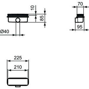 Сифон для поддона Ideal Standard Ultraflat New 210х70 черный (T4493V3)