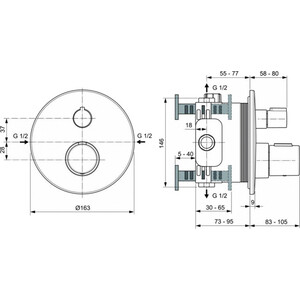 Термостат для душа Ideal Standard Ceratherm T100 для механизма A1000NU, шлифованное золото (A5813A2)