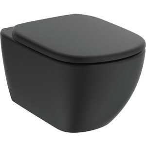 Унитаз подвесной Ideal Standard Tesi AquaBlade с сиденьем микролифт, черный (T0079V3, T3529V3) раковина 60 см ideal standard tesi vanity t351001