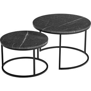 Набор кофейных столиков Bradex Tango серый мрамор с чёрными ножками, 2шт (RF 0206) стул полубарный bradex masters серый fr 0210