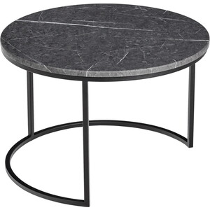 Набор кофейных столиков Bradex Tango серый мрамор с чёрными ножками, 2шт (RF 0206)
