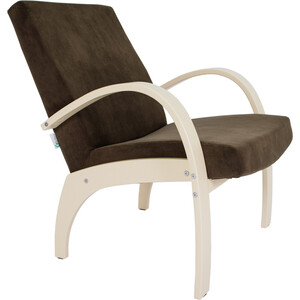 Кресло для отдыха Мебелик Денди шпон, Ткань ультра шоколад, каркас дуб шампань шпон кресло для отдыха мебелик шоле экокожа ева 2 каркас венге