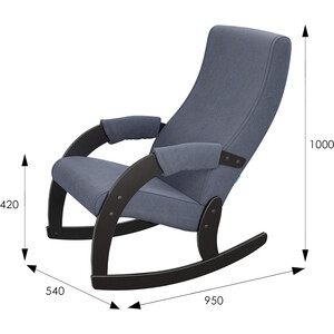 Кресло-качалка Мебелик Модель 67М Ткань верона дэним блу, Каркас венге