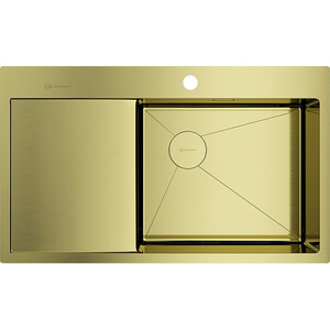 Кухонная мойка Omoikiri Akisame 86-LG-R Side светлое золото (4997046) донный клапан timo черное золото 8011 18