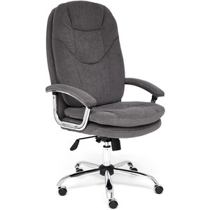 Компьютерное кресло TetChair Кресло SOFTY LUX флок , серый, 29 кресло tetchair rio флок кож зам серый металлик 29 36 9 14204