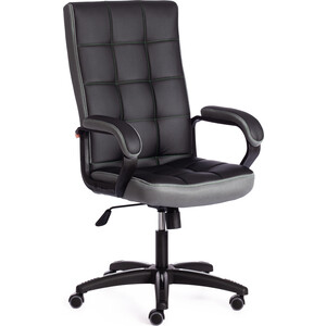 Компьютерное кресло TetChair Кресло TRENDY (22) кож/зам/ткань, черный/серый, 36-6/12 кресло tetchair сн833 ткань 2603