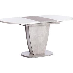 TetChair Стол обеденный Saturn лдсп 120/160x80x75,5 см бетон/белый