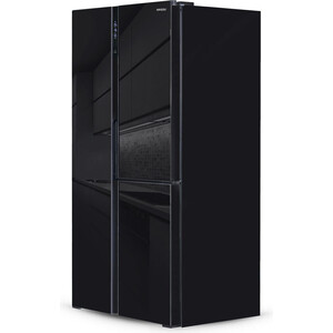 Холодильник Ginzzu NFK-610 черное стекло inverter