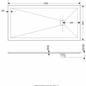 Душевой поддон Grossman Strong 100х80 белый (GR-S180100Q)