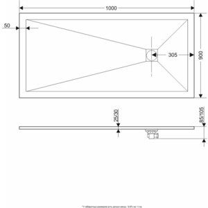 Душевой поддон Grossman Strong 100х90 белый (GR-S190100Q)