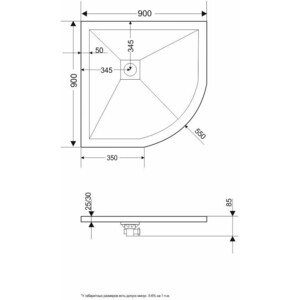 Душевой поддон Grossman Strong 90х90 графит (GR-S29090)