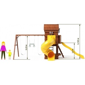 Детский игровой комплекс Капризун Р955 с трубой и горкой (Р955-3)