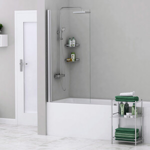 Шторка для ванны Wasserkraft Berkel 80х140 прозрачная, хром (48P01-80) ручной душ wasserkraft 3 функциональная белый хром a058