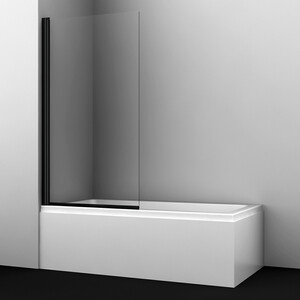 Шторка для ванны Wasserkraft Berkel 90х140 прозрачная, черная (48P01-80BLACK ) шторка для ванны wasserkraft berkel 80х140 прозрачная белая 48p01 80white
