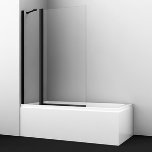 Шторка для ванны Wasserkraft Berkel 110х140 прозрачная, черная (48P02-110BLACK Fixed) шторка для ванны wasserkraft berkel 80х140 прозрачная белая 48p01 80white