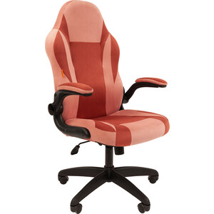 Кресло Chairman game 55 розововый/бордо велюр Т26/Т28 пластик черный (00-07115875) офисное кресло chairman game 17 экопремиум желтый