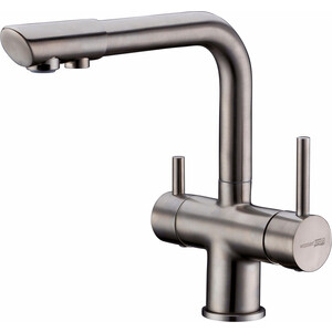 Смеситель для кухни Wasserkraft с подключением фильтра, никель (A8027) смеситель для ванны wasserkraft wern никель 4201