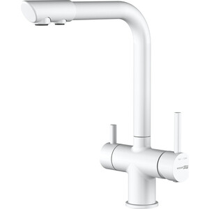 Смеситель для кухни Wasserkraft с подключением фильтра, белый soft-touch (A8357) смеситель для ванны wasserkraft elbe напольный soft touch 7421