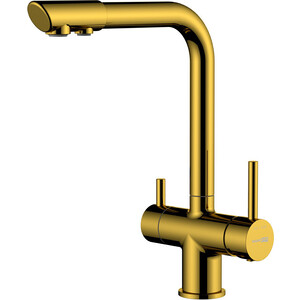 Смеситель для кухни Wasserkraft с подключением фильтра, глянцевое золото (A8377) смеситель для кухни wasserkraft с подключением фильтра soft touch a8367