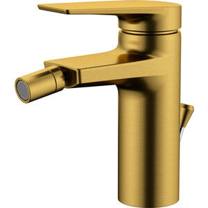 Смеситель для биде Wasserkraft Aisch с донным клапаном, матовое золото (5506) смеситель для ванны abber daheim напольный золото матовое af8215g